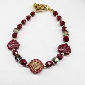 "Pomegranate Bloom" Czech Glass Bracelet
